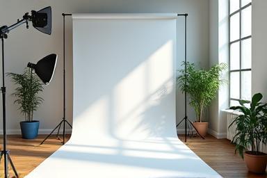 Intérieur lumineux du studio photo à Paris