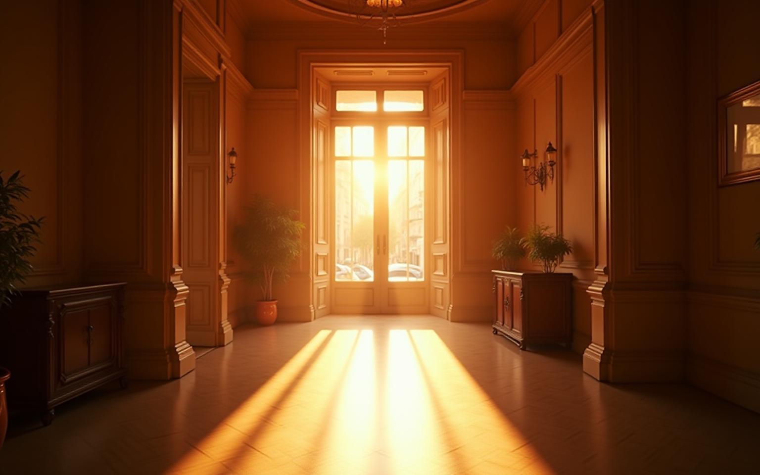 Entrée artistique du studio lumineux à Paris